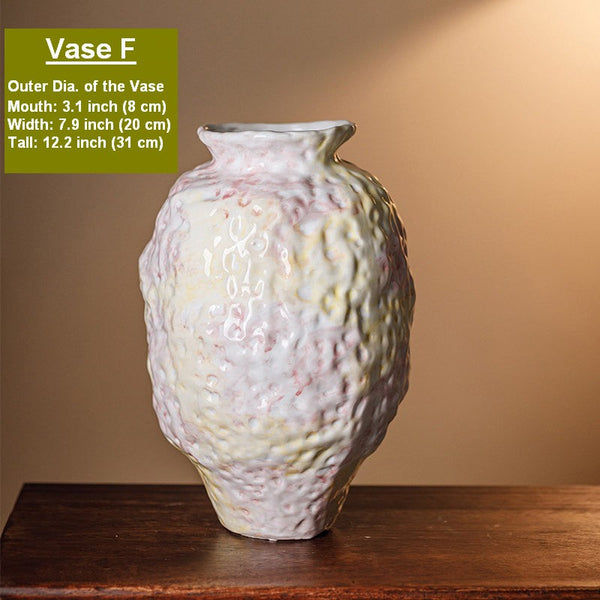 Modern Bouquet Flower Vases, Handmade Water Holding Flower Vases, Centerpiece on Dining Table, Large Flower Vase on Table, Pottery Flower Vases-LargePaintingArt.com