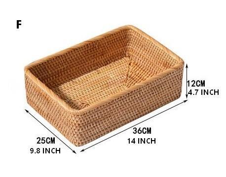 Rectangular Storage Baskets, Storage Baskets for Shelves, Woven Rattan Storage Basket, Kitchen Storage Baskets, Bathroom Storage Baskets-LargePaintingArt.com