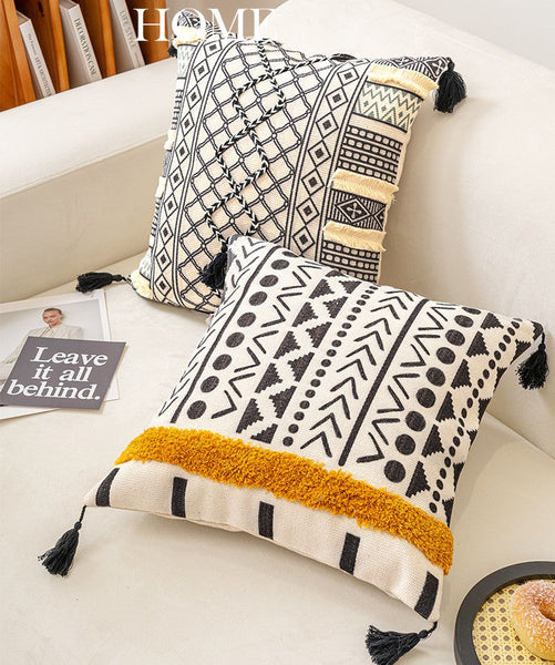 Decorative Throw Pillows for Couch, Geometric Modern Pillow Covers, Oriental Square Pillows for Bedroom, Bohemian Decorative Sofa Pillows-LargePaintingArt.com
