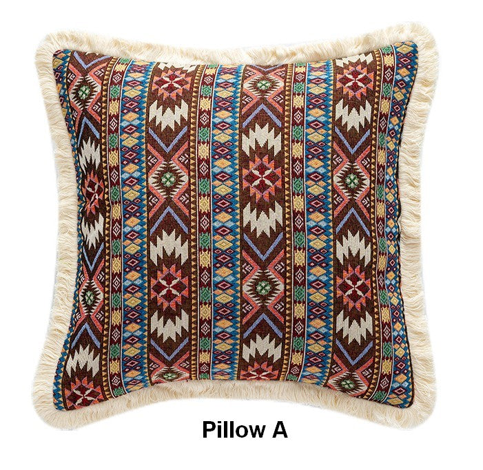 Oriental Throw Pillow for Couch, Bohemian Decorative Sofa Pillows for Living Room, Modern Geometric Decorative Throw Pillows for Bedroom-LargePaintingArt.com
