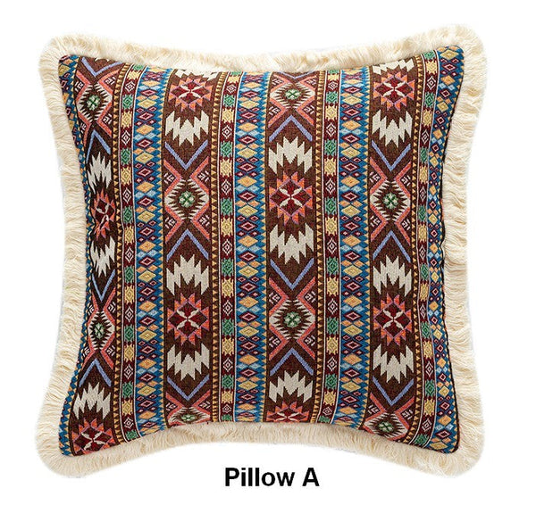 Oriental Throw Pillow for Couch, Bohemian Decorative Sofa Pillows for Living Room, Modern Geometric Decorative Throw Pillows for Bedroom-LargePaintingArt.com