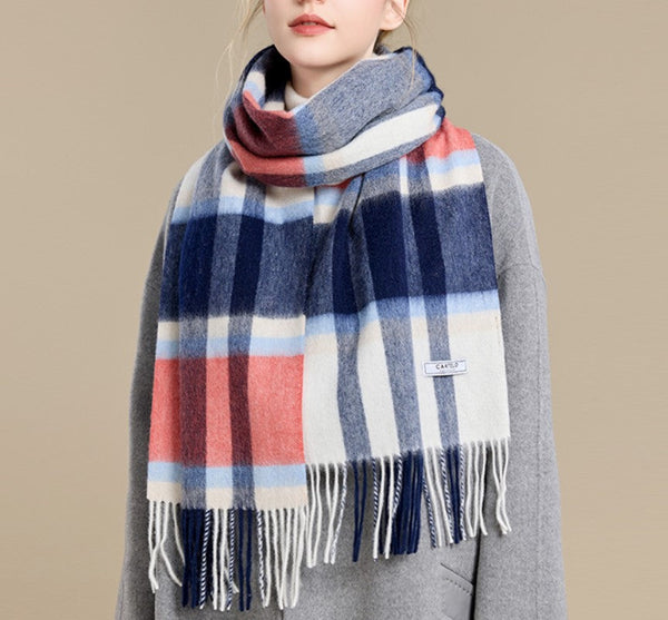 Elegant Wool Scarves, Winter Wool Scarf, Warm Winter Scarf, Holiday Scarf, Christmas Gifts for Her, Cold Weather Scarf, Fashion Scarf, Soft Cashmere Scarf for Girls-LargePaintingArt.com