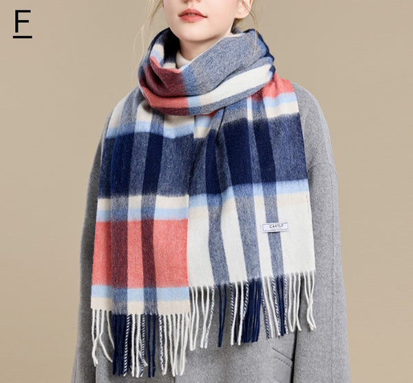 Winter Wool Scarf, Warm Winter Scarf, Holiday Scarf, Christmas Gifts for Her, Cold Weather Scarf, Fashion Scarf, Soft Cashmere Scarf for Girls, Elegant Wool Scarves-LargePaintingArt.com