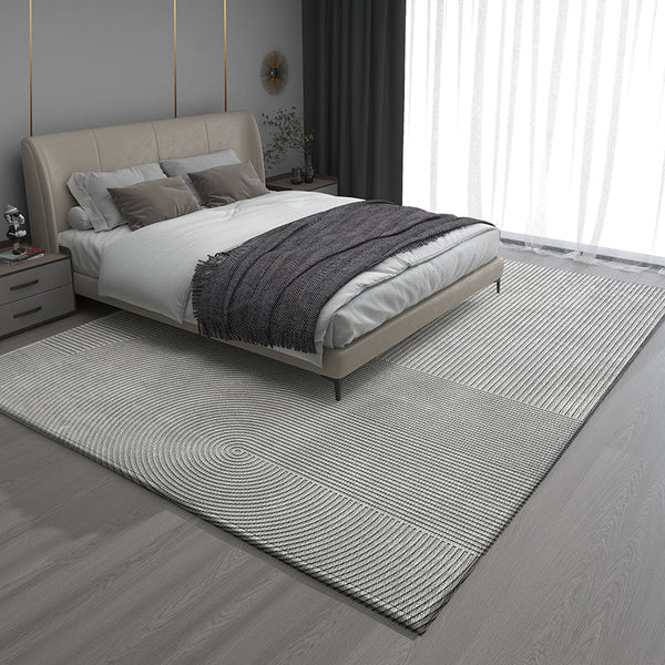 Bedroom Modern Rugs, Extra Large Modern Rugs for Living Room, Dining Room Geometric Modern Rugs, Gray Contemporary Modern Rugs for Office-LargePaintingArt.com