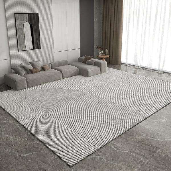 Bedroom Modern Rugs, Extra Large Modern Rugs for Living Room, Dining Room Geometric Modern Rugs, Gray Contemporary Modern Rugs for Office-LargePaintingArt.com