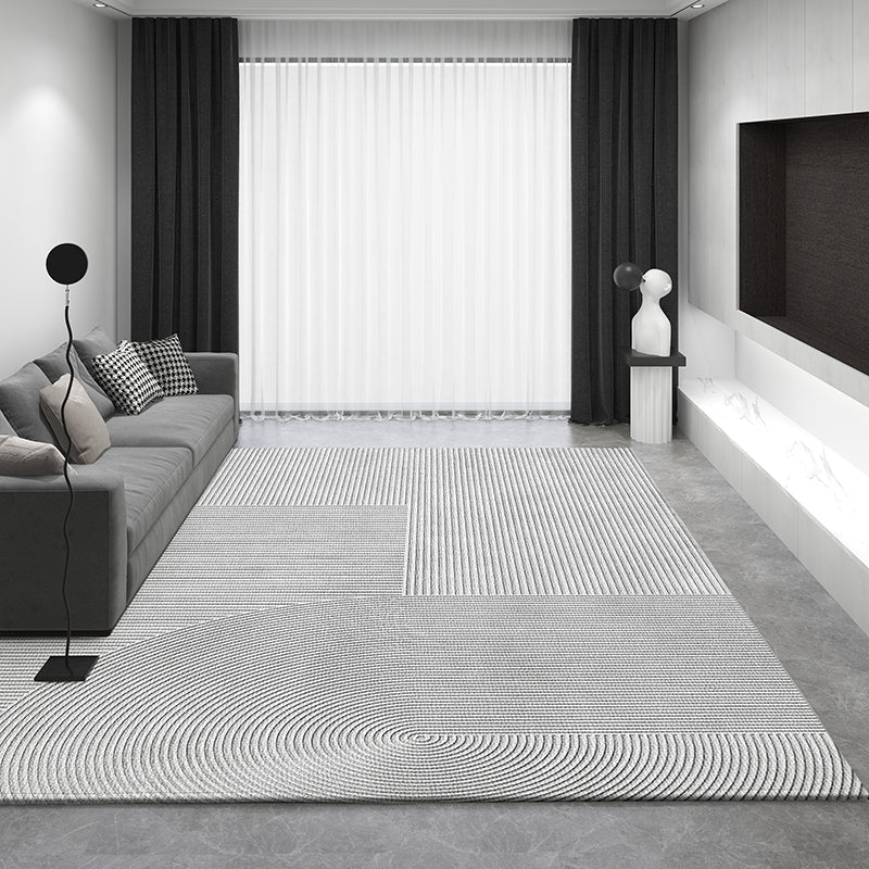 Bedroom Modern Rugs, Extra Large Modern Rugs for Living Room, Dining Room Geometric Modern Rugs, Gray Contemporary Modern Rugs for Office-LargePaintingArt.com