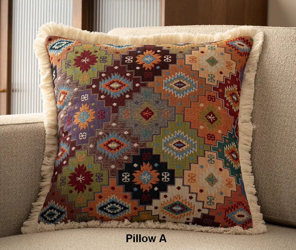 Extra Large Modern Geometric Pillows, Bohemian Decorative Sofa Pillows for Living Room, Flower Decorative Pillows for Bedroom, Decorative Pillow Covers-LargePaintingArt.com