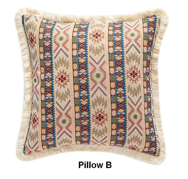 Oriental Throw Pillow for Couch, Bohemian Decorative Sofa Pillows for Living Room, Modern Geometric Decorative Throw Pillows for Bedroom-LargePaintingArt.com