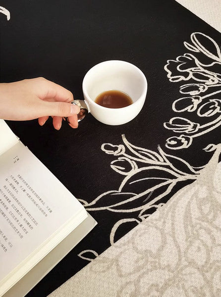 Unique Bedroom Modern Rugs, Contemporary Modern Rugs under Dining Room Table, French Style Rugs for Interior Design, Flower Pattern Modern Rugs for Living Room-LargePaintingArt.com