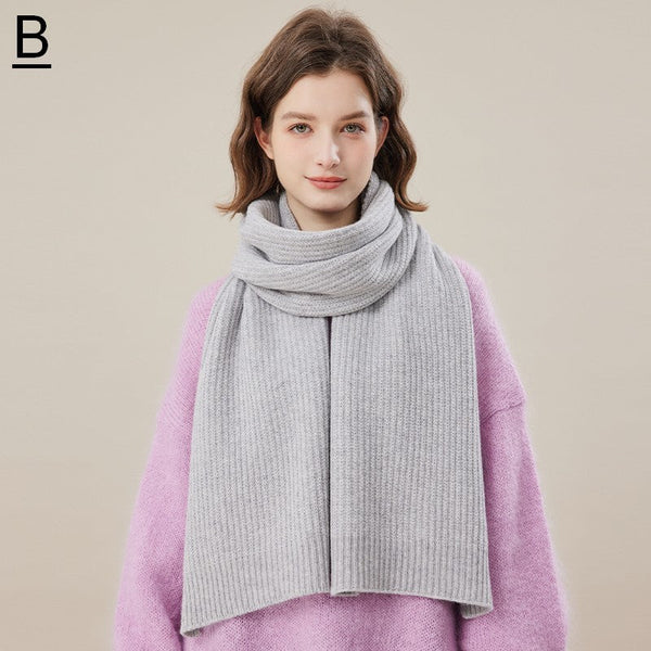 Warm Winter Scarf, Soft Cashmere Scarf for Women, Casual Scarf for Women, Cold Weather Scarf, Fashion Designer Scarf, Green White Grey Wool Scarf for Women-LargePaintingArt.com