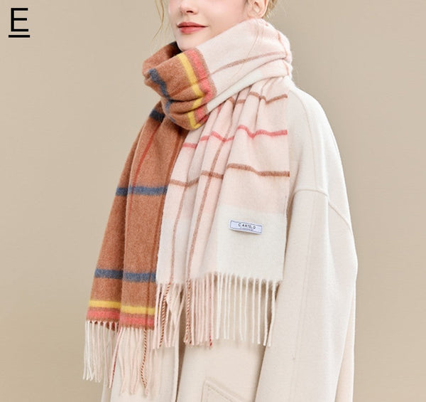 Elegant Wool Scarves, Winter Wool Scarf, Warm Winter Scarf, Holiday Scarf, Christmas Gifts for Her, Cold Weather Scarf, Fashion Scarf, Soft Cashmere Scarf for Girls-LargePaintingArt.com