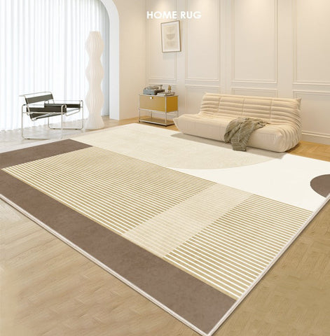 Unique Modern Rugs for Living Room, Abstract Contemporary Modern Rugs, Geometric Contemporary Rugs Next to Bed, Modern Rugs for Dining Room-LargePaintingArt.com