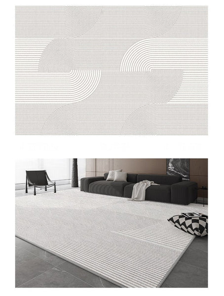 Dining Room Floor Rug, Large Floor Rugs for Living Room, Modern Floor Rugs for Bedroom, Extra Large Geometric Modern Rugs for Office-LargePaintingArt.com