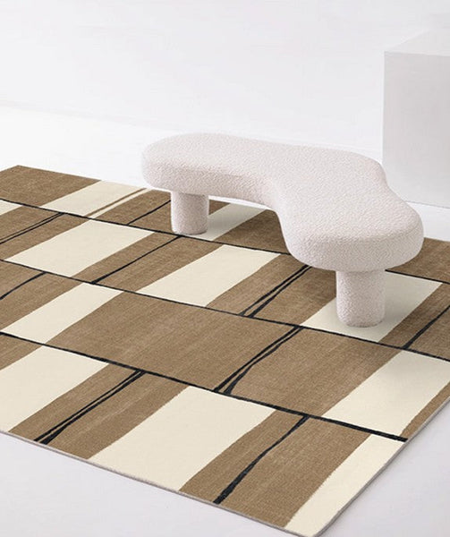 Abstract Contemporary Modern Rugs for Living Room, Large Soft Rugs for Bedroom, Geometric Modern Rug Placement Ideas for Dining Room-LargePaintingArt.com