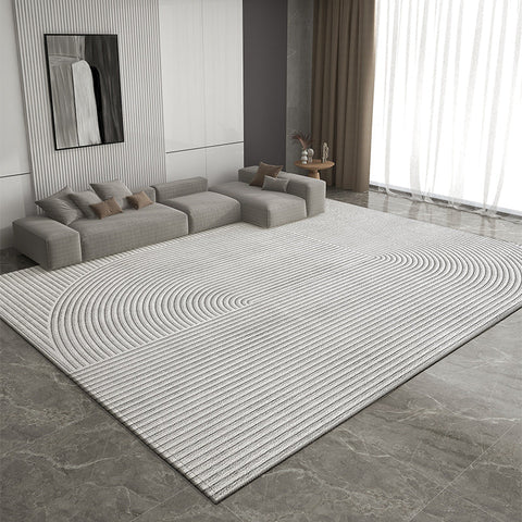 Modern Rugs for Living Room, Bedroom Modern Rugs, Dining Room Geometric Modern Rugs, Extra Large Gray Contemporary Modern Rugs for Office-LargePaintingArt.com