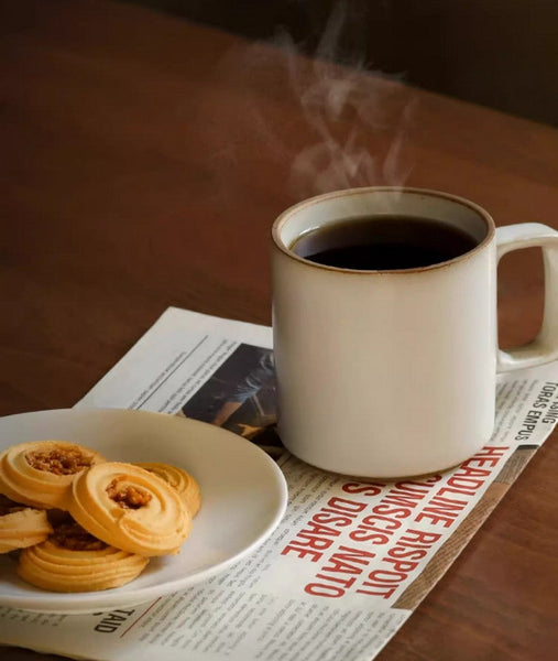 Modern Handmade Pottery Coffee Cup, Large Capacity Coffee Mugs, Unique Tea Cup, Creative White Black Ceramic Coffee Mugs-LargePaintingArt.com