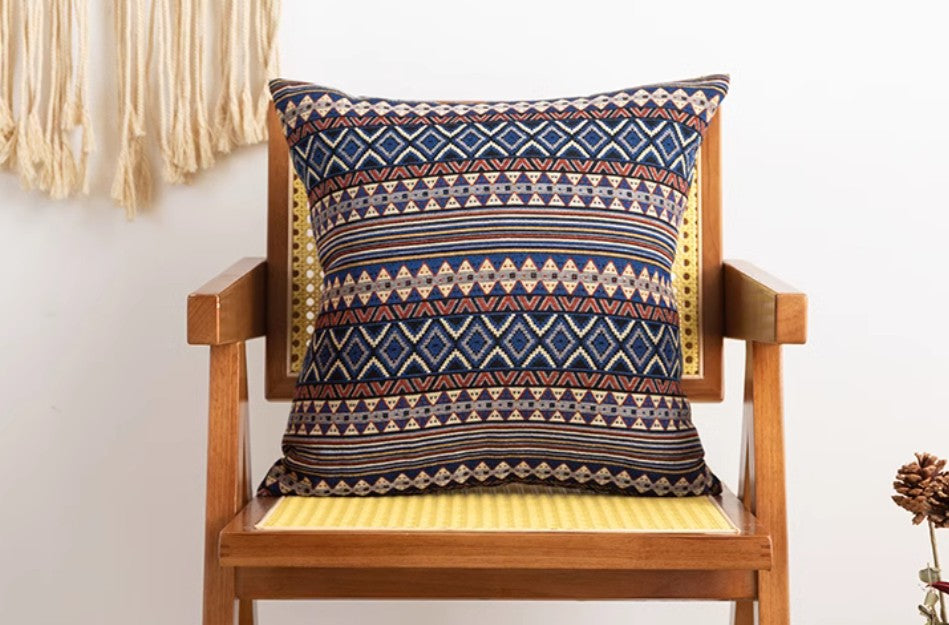 Decorative Throw Pillows, Geometric Pattern Throw Pillow for Couch, Bohemia Sofa Pillows for Living Room, Large Bohemian Decorative Sofa Pillows-LargePaintingArt.com
