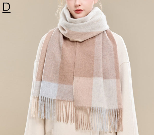 Winter Wool Scarf, Warm Winter Scarf, Holiday Scarf, Christmas Gifts for Her, Cold Weather Scarf, Fashion Scarf, Soft Cashmere Scarf for Girls, Elegant Wool Scarves-LargePaintingArt.com
