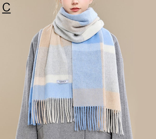 Elegant Wool Scarves, Winter Wool Scarf, Warm Winter Scarf, Holiday Scarf, Christmas Gifts for Her, Cold Weather Scarf, Fashion Scarf, Soft Cashmere Scarf for Girls-LargePaintingArt.com