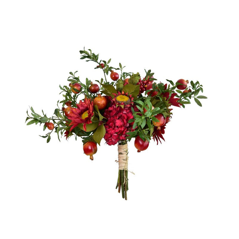 Beautiful Flower Arrangement for Home Decoration, Large Bunch of Pomegranate Branch, Table Centerpiece, Real Touch Artificial Floral for Dining Room-LargePaintingArt.com