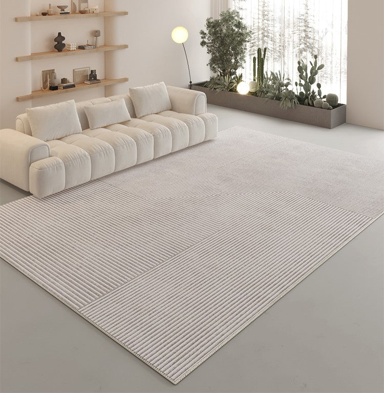 Modern Geometric Carpets for Bedroom, Modern Living Room Rug Placement Ideas, Modern Abstract Rugs under Dining Room Table-LargePaintingArt.com