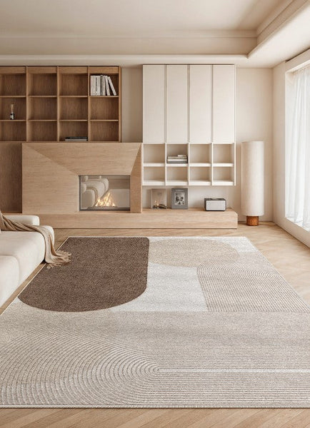 Living Room Contemporary Modern Rugs, Extra Large Abstract Geometric Modern Rugs, Bedroom Modern Rugs, Modern Rugs for Dining Room-LargePaintingArt.com