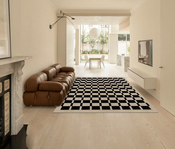 Modern Carpets for Living Room, Modern Rugs for Dining Room, Mid Century Modern Rugs Next to Bed, Thick Contemporary Rugs for Bedroom-LargePaintingArt.com