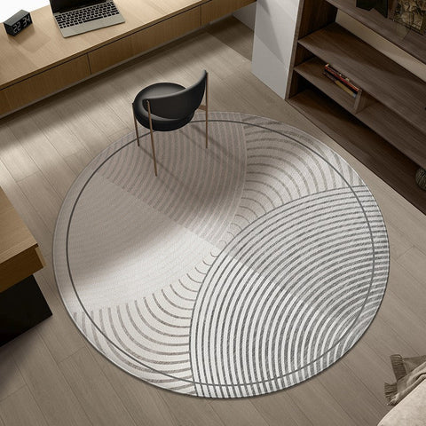 Circular Area Rugs for Bedroom, Modern Rugs for Dining Room, Abstract Contemporary Round Rugs under Chairs, Geometric Modern Rugs for Living Room-LargePaintingArt.com