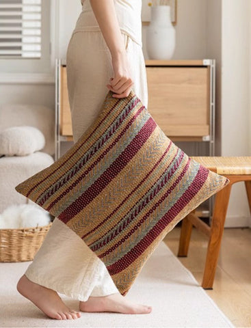Large Decorative Throw Pillows, Traditional Rustic Sofa Pillows for Bedroom, Geometric Pattern Throw Pillow for Couch, Bohemian Decorative Sofa Pillows-LargePaintingArt.com