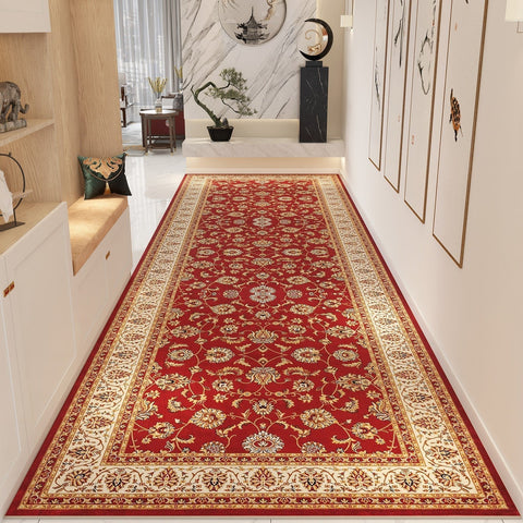 Extra Long Narrow Hallway Runners, Colorful Persian Runner Rugs for Bedside, Non Slip Entrance Runner Rugs, Washable Entryway Runner Rug Ideas, Kitchen Runner Rugs-LargePaintingArt.com