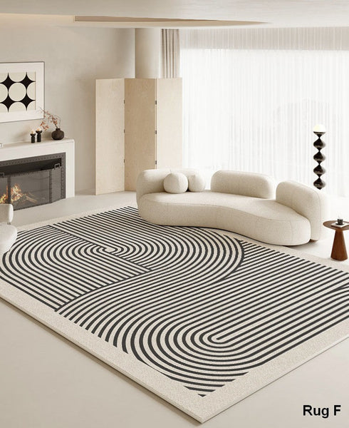 Living Room Modern Area Rug, Large Area Rugs for Office, Bedroom Modern Floor Rugs, Contemporary Area Rugs under Sofa-LargePaintingArt.com