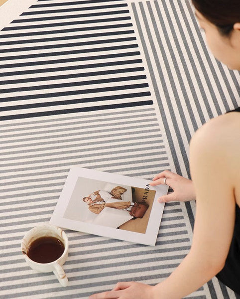 Simple Contemporary Area Rugs under Sofa, Large Area Rugs for Office, Living Room Modern Area Rug, Bedroom Modern Floor Rugs-LargePaintingArt.com