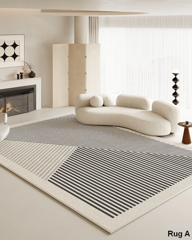 Living Room Modern Area Rug, Large Area Rugs for Office, Bedroom Modern Floor Rugs, Contemporary Area Rugs under Sofa-LargePaintingArt.com