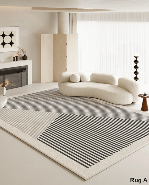 Living Room Modern Area Rug, Large Area Rugs for Office, Bedroom Modern Floor Rugs, Contemporary Area Rugs under Sofa-LargePaintingArt.com