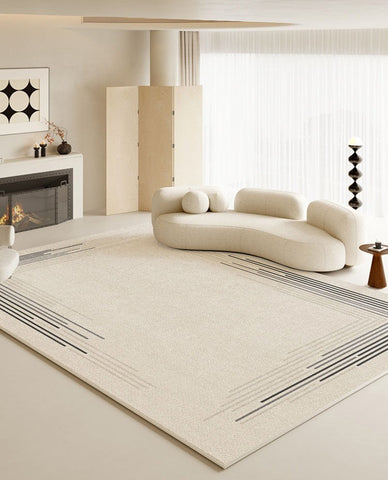 Simple Contemporary Area Rugs under Sofa, Large Area Rugs for Office, Living Room Modern Area Rug, Bedroom Modern Floor Rugs-LargePaintingArt.com