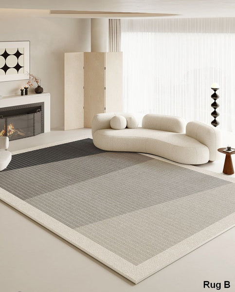 Living Room Modern Area Rug, Contemporary Area Rugs under Sofa, Large Area Rugs for Office, Bedroom Modern Floor Rugs-LargePaintingArt.com