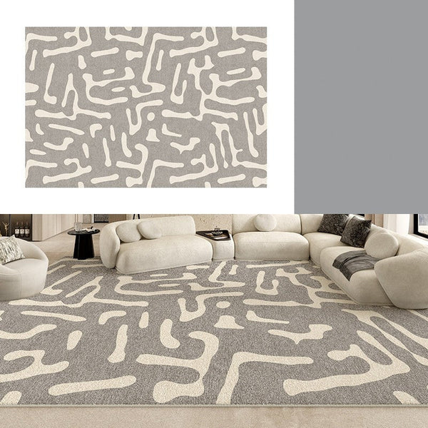 Modern Rugs for Living Room, Gray Modern Rugs for Bedroom, Large Geometric Rugs, Contemporary Area Rugs for Dining Room-LargePaintingArt.com