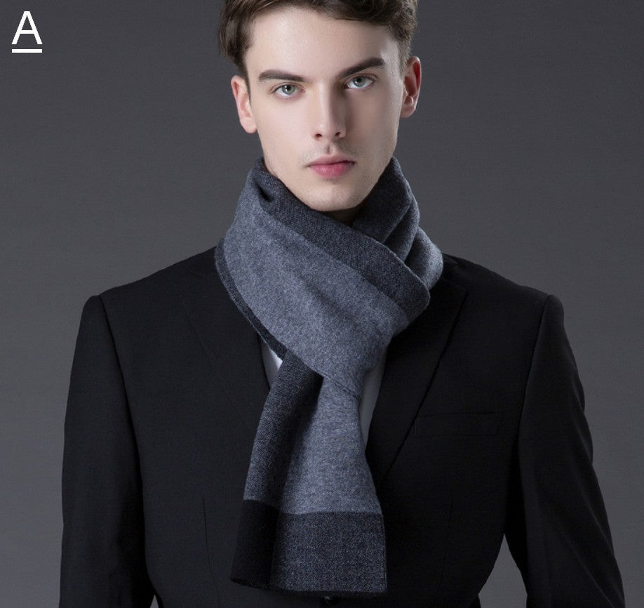 Formal Men Scarf Styles, Business Casual Scarf Men, Long Thick Wool Scarf, Men's Winter Scarf, Fashion Scarf, Christmas Gift for Men, Men's Wool Scarf Winter-LargePaintingArt.com
