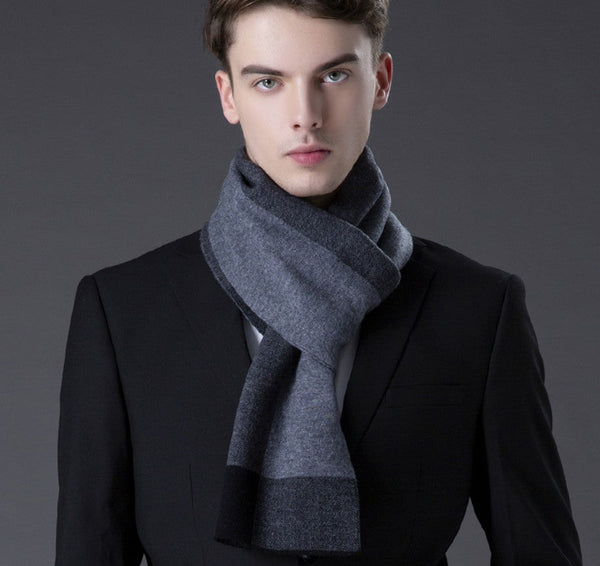 Business Casual Scarf Men, Long Thick Wool Scarf, Men's Winter Scarf, Formal Men Scarf Styles, Fashion Scarf, Christmas Gift for Men, Men's Wool Scarf Winter-LargePaintingArt.com