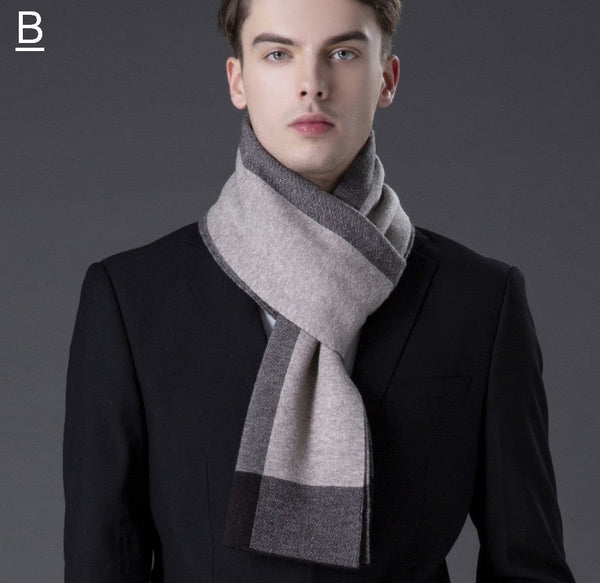 Business Casual Scarf Men, Long Thick Wool Scarf, Men's Winter Scarf, Formal Men Scarf Styles, Fashion Scarf, Christmas Gift for Men, Men's Wool Scarf Winter-LargePaintingArt.com