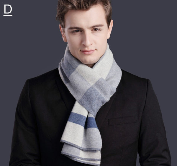 Christmas Gift for Men, Men's Wool Scarf Winter, Thick Wool Scarf, Men's Winter Scarf, Formal Men Scarf Styles, Business Casual Scarf Men, Fashion Scarf-LargePaintingArt.com