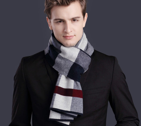 Thick Wool Scarf, Men's Winter Scarf, Formal Men Scarf Styles, Business Casual Scarf Men, Fashion Scarf, Christmas Gift for Men, Men's Wool Scarf Winter-LargePaintingArt.com