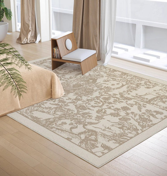 Thick Soft Rugs under Coffee Table, Contemporary Modern Rugs for Living Room, French Style Modern Rugs for Interior Design, Modern Rugs for Dining Room-LargePaintingArt.com