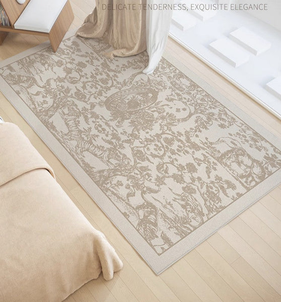 Thick Soft Rugs under Coffee Table, Contemporary Modern Rugs for Living Room, French Style Modern Rugs for Interior Design, Modern Rugs for Dining Room-LargePaintingArt.com