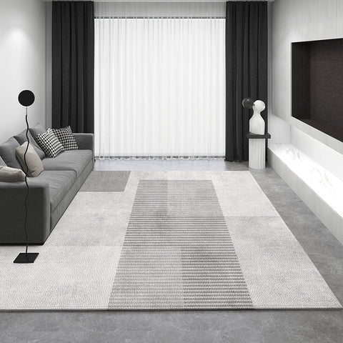 Living Room Modern Rugs, Dining Room Geometric Modern Rugs, Bedroom Modern Rugs, Extra Large Gray Contemporary Modern Rugs for Office-LargePaintingArt.com