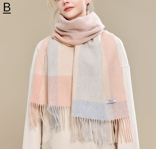 Holiday Scarf, Winter Wool Scarf, Warm Winter Scarf, Christmas Gifts for Her, Cold Weather Scarf, Fashion Scarf, Soft Cashmere Scarf for Girls, Elegant Wool Scarves-LargePaintingArt.com