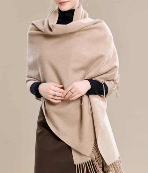 Soft Wool Scarf for Women, Long Wool Scarf, Evening Wrap, Camel Brown Winter Shawl, Elegant Shawl, Warm Cape, Fashion Scarf, Christmas Gift, Gifts for Women-LargePaintingArt.com