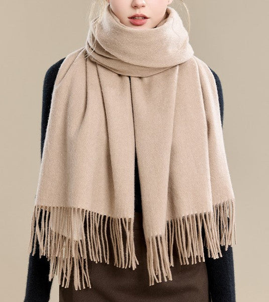 Soft Wool Scarf for Women, Long Wool Scarf, Evening Wrap, Camel Brown Winter Shawl, Elegant Shawl, Warm Cape, Fashion Scarf, Christmas Gift, Gifts for Women-LargePaintingArt.com