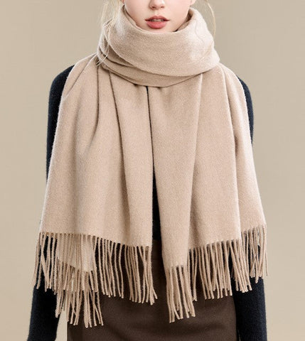 Soft Wool Scarf for Women, Long Wool Scarf, Evening Wrap, Camel Brown Winter Shawl, Elegant Shawl, Warm Cape, Fashion Scarf, Christmas Gift, Gifts for Women-LargePaintingArt.com