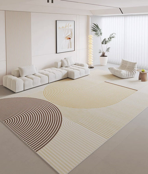 Modern Living Room Rug Placement Ideas, Modern Geometric Carpets for Office, Bedroom Modern Area Rugs, Modern Area Rugs under Dining Room Table-LargePaintingArt.com